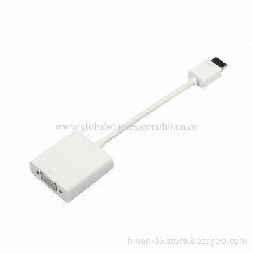 HDMI A Type to VGA Adapter, Supports Analogue Video output up to UXGA and 1080p with 10-bit DAC.